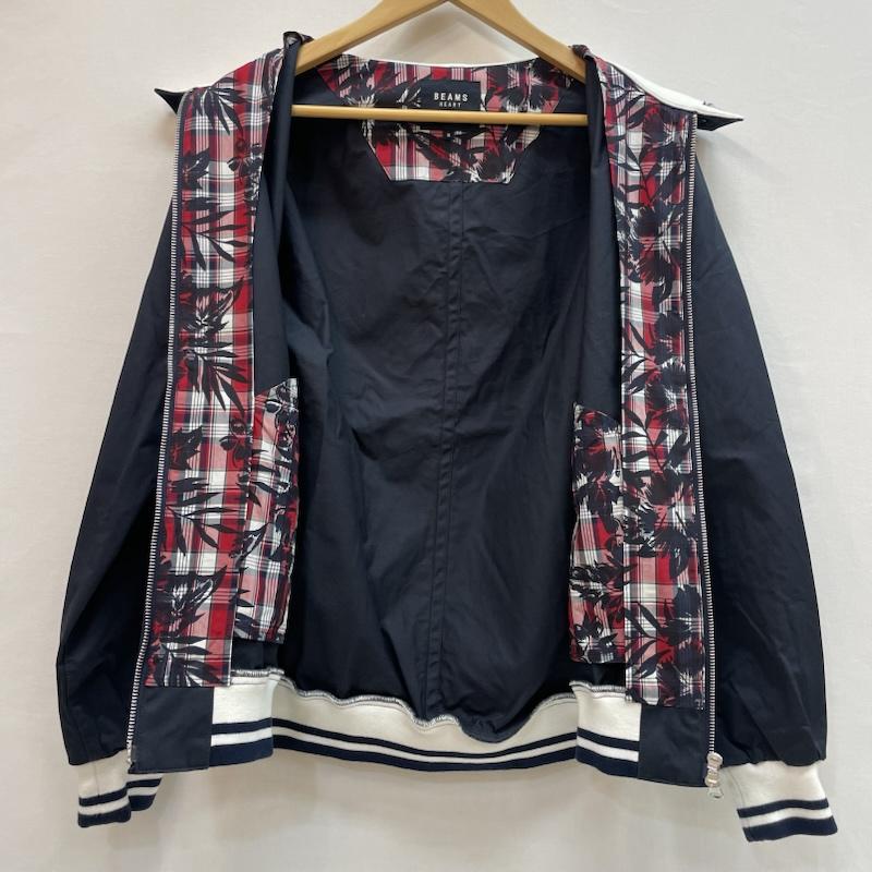ビームス ハート BEAMS HEART ジャケット、上着 ジャンパー、ブルゾン コットン ストレッチ スイング トップ ブルゾン 裏地 チェック 柄 M 無地 X チェック 紺 / ネイビー / navy X 赤 / レッド / red メンズ USED 古着 中古 50162588