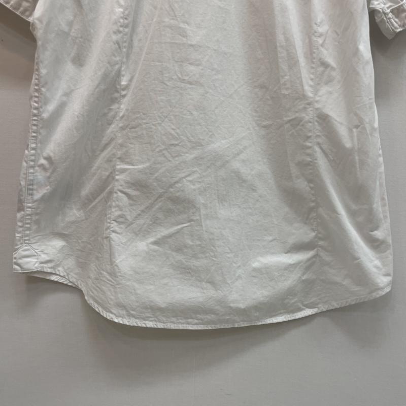 ゲス Guess シャツ、ブラウス 半袖 半袖 シャツ 胸 フラップ ポケット エポーレット ミリタリー L 無地 白 / ホワイト / white メンズ USED 古着 中古 50162589