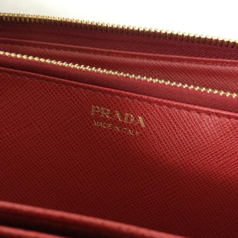 プラダ PRADA 財布 長財布 プラダ 長財布 PRADA プラダ 1ML506 SAFFIANO METAL - 無地 赤 / レッド / red レディース USED 古着 中古 50162596