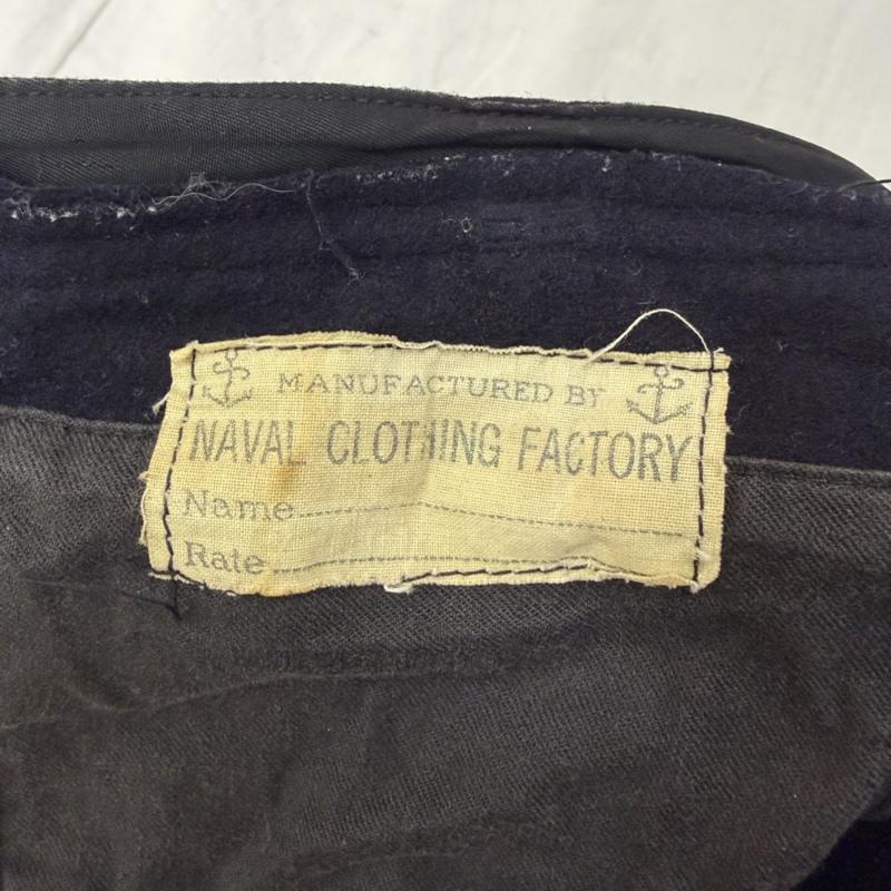 ヴィンテージ VINTAGE ボトムス ボトムス US NAVY 40s-50s NAVAL CLOTHING FACTORY セーラーパンツ serval usa zipper - 無地 紺 / ネイビー / navy メンズ USED 古着 中古 50162597