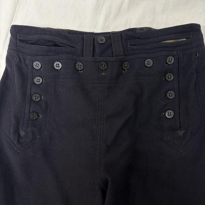 ヴィンテージ VINTAGE ボトムス ボトムス US NAVY 40s-50s NAVAL CLOTHING FACTORY セーラーパンツ serval usa zipper - 無地 紺 / ネイビー / navy メンズ USED 古着 中古 50162597