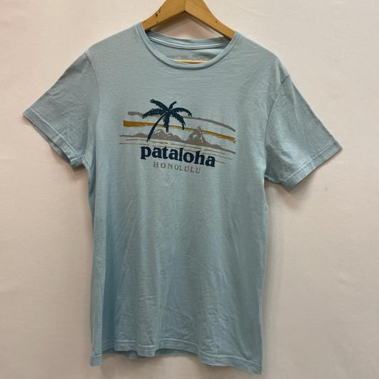 パタゴニア patagonia Tシャツ 半袖 Pataloha Honolulu ハワイ ホノルル 限定 ロゴ プリント Ｔシャツ S 無地 X ロゴ、文字 X プリント 水色 / ライトブルー / メンズ USED 古着 中古 50162598