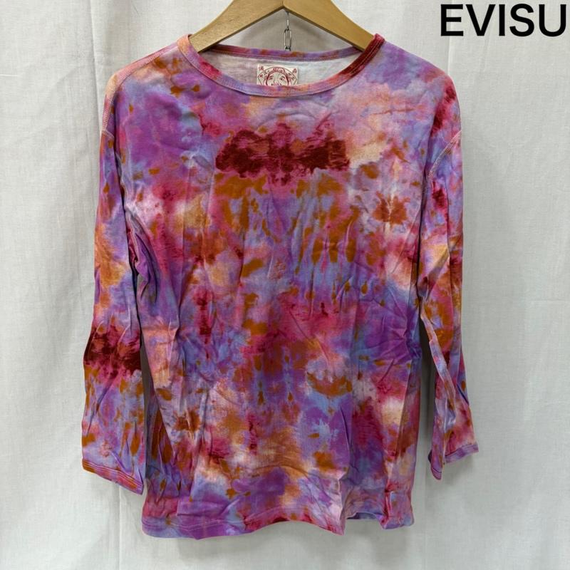 エヴィス EVISU Tシャツ 長袖 タイダイロンT ピンク系 38 38 総柄 マルチカラー / マルチカラー / multicolor メンズ USED 古着 中古 50162600