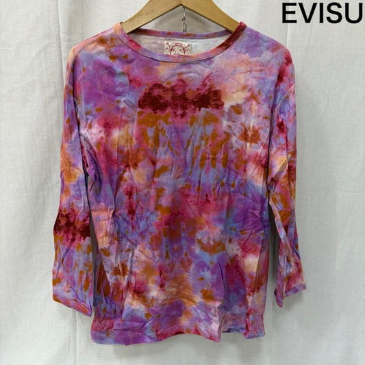 エヴィス EVISU Tシャツ 長袖 タイダイロンT ピンク系 38 38 総柄 マルチカラー / マルチカラー / multicolor メンズ USED 古着 中古 50162600