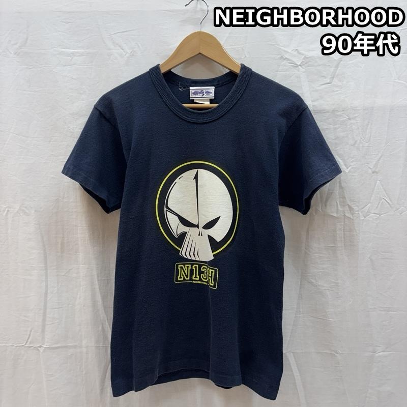 ネイバーフッド NEIGHBORHOOD Tシャツ 半袖 90年代 ビンテージ USA製 スカル ロゴ クルーネック 半袖 Tシャツ 90s VINTAGE S 紺 / ネイビー / navy メンズ USED 古着 中古 50162603