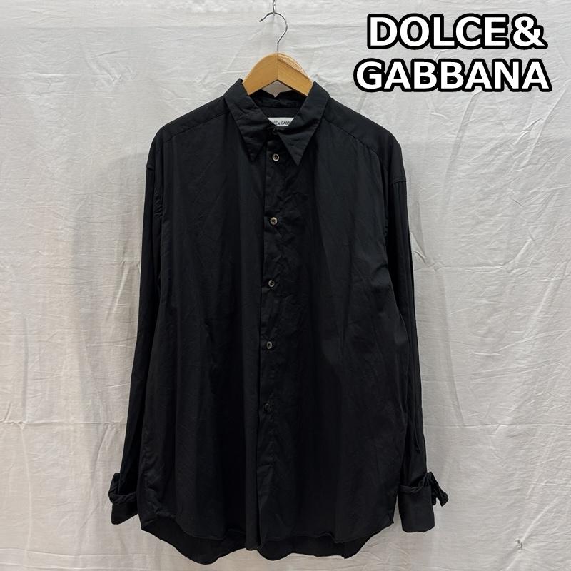 ドルチェアンドガッバーナ DOLCE&GABBANA シャツ、ブラウス 長袖 ダブルカフス 長袖 ドレス シャツ オンワード樫山 - 黒 / ブラック / black メンズ USED 古着 中古 50162605
