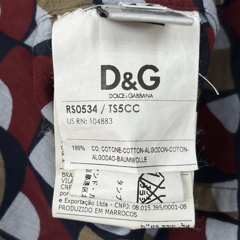 ドルチェアンドガッバーナ DOLCE&GABBANA シャツ、ブラウス 長袖 総柄 薄手 クレリック ボタンダウン 長袖 シャツ エポレット M メンズ USED 古着 中古 50162607