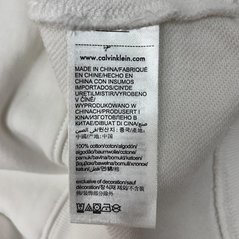 カルヴァン クライン ジーンズ Calvin Klein Jeans パーカー 長袖 ロゴ 刺繍 プルオーバー フーディ パーカー M 白 / ホワイト / white メンズ USED 古着 中古 50162608