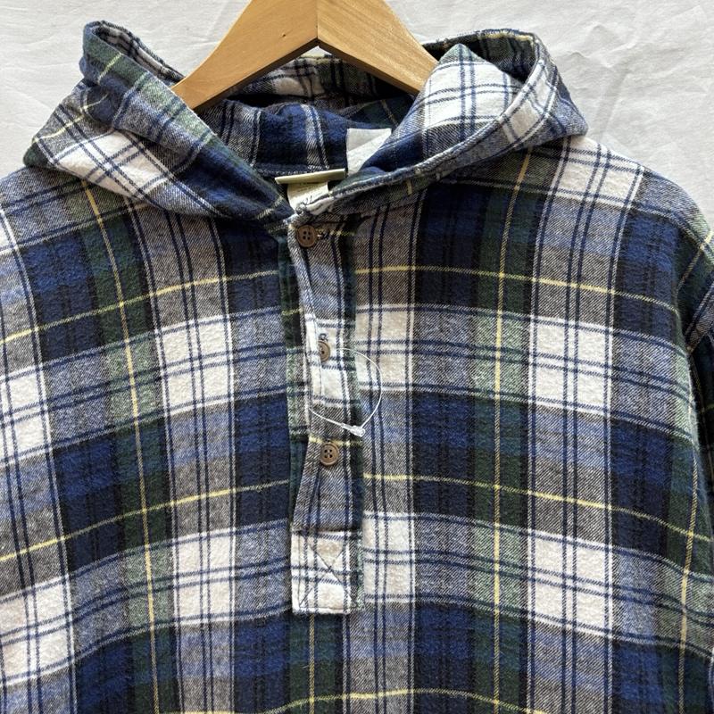エルエルビーン L.L.Bean パーカー 長袖 USA製 チェック柄 ハーフボタン プルオーバー フランネル パーカー - ボーイズ USED 古着 中古 50162611