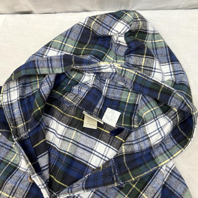 エルエルビーン L.L.Bean パーカー 長袖 USA製 チェック柄 ハーフボタン プルオーバー フランネル パーカー - ボーイズ USED 古着 中古 50162611