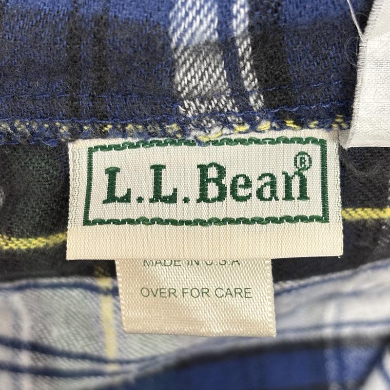 エルエルビーン L.L.Bean パーカー 長袖 USA製 チェック柄 ハーフボタン プルオーバー フランネル パーカー - ボーイズ USED 古着 中古 50162611