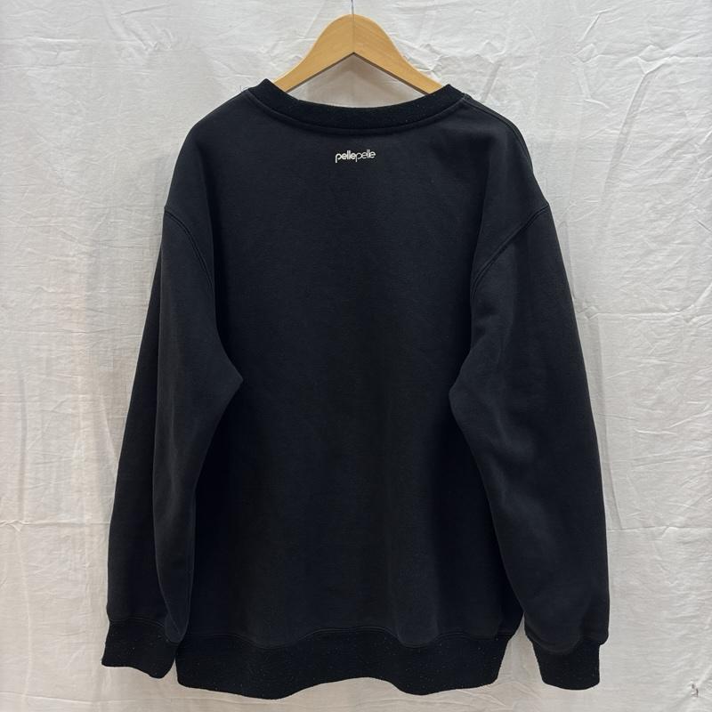 ペレペレ PELLEPELLE トレーナー 長袖 PUSSY de COLOGNE プリント クルーネック スウェット トレーナー 裏起毛 XXL 黒 / ブラック / black メンズ USED 古着 中古 50162614