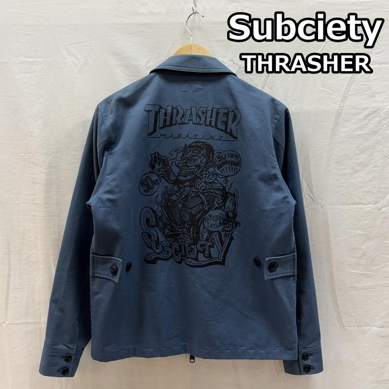 サブサエティ Subciety ジャケット、上着 ジャンパー、ブルゾン スラッシャー コラボ ロゴ 刺繍 プリント スイングトップ ハリントン ジャケット S メンズ USED 古着 中古 50162616