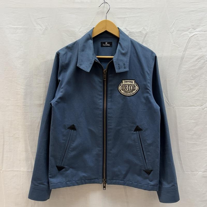 サブサエティ Subciety ジャケット、上着 ジャンパー、ブルゾン スラッシャー コラボ ロゴ 刺繍 プリント スイングトップ ハリントン ジャケット S メンズ USED 古着 中古 50162616