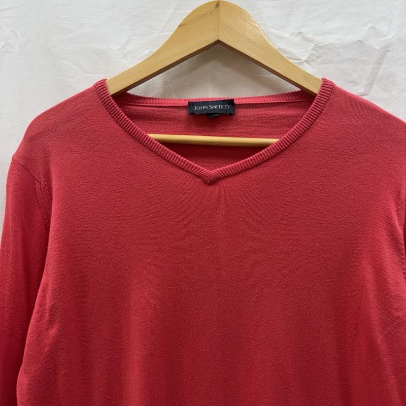 ジョンスメドレー JOHN SMEDLEY ニット、セーター 長袖 イギリス製 薄手 コットン Vネック ニット セーター M メンズ USED 古着 中古 50162618