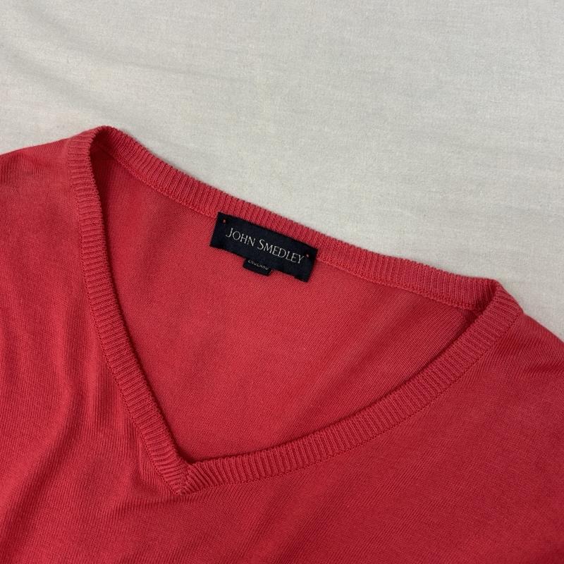 ジョンスメドレー JOHN SMEDLEY ニット、セーター 長袖 イギリス製 薄手 コットン Vネック ニット セーター M メンズ USED 古着 中古 50162618