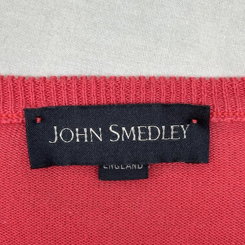 ジョンスメドレー JOHN SMEDLEY ニット、セーター 長袖 イギリス製 薄手 コットン Vネック ニット セーター M メンズ USED 古着 中古 50162618
