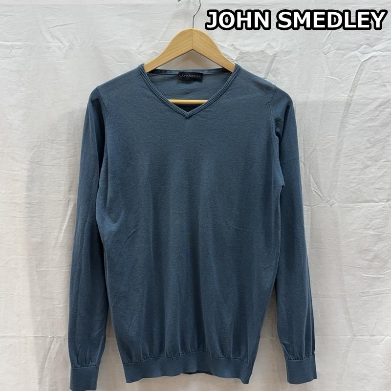 ジョンスメドレー JOHN SMEDLEY ニット、セーター 長袖 イギリス製 薄手 コットン Vネック ニット セーター - メンズ USED 古着 中古 50162619