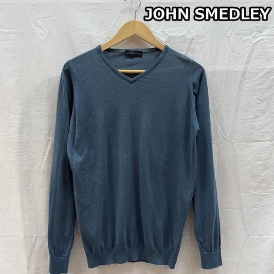 ジョンスメドレー JOHN SMEDLEY ニット、セーター 長袖 イギリス製 薄手 コットン Vネック ニット セーター - メンズ USED 古着 中古 50162619