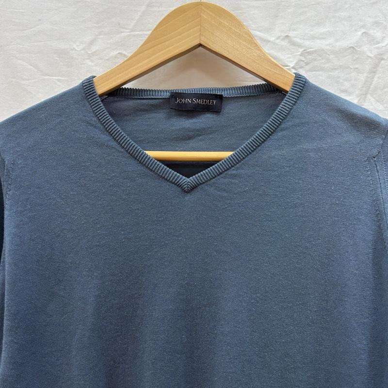ジョンスメドレー JOHN SMEDLEY ニット、セーター 長袖 イギリス製 薄手 コットン Vネック ニット セーター - メンズ USED 古着 中古 50162619