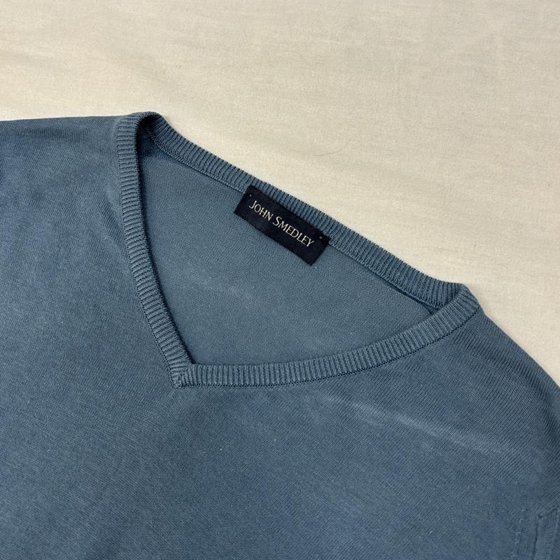 ジョンスメドレー JOHN SMEDLEY ニット、セーター 長袖 イギリス製 薄手 コットン Vネック ニット セーター - メンズ USED 古着 中古 50162619