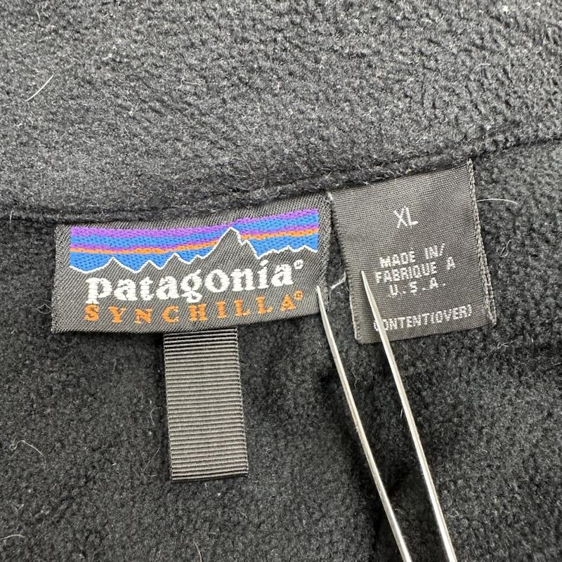 パタゴニア patagonia ジャケット、上着 ジャンパー、ブルゾン 00s USA製 01年 Synchilla Windproof Jacket フリース ジャケット 25322 FA01 XL 黒 / ブラック / black メンズ USED 古着 中古 50162625