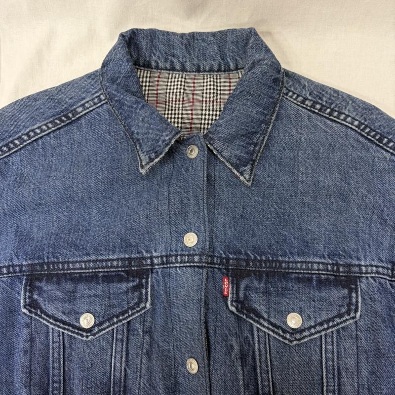 リーバイストラウスアンドコー Levi Strauss & co. ジャケット、上着 ジャケット、ブレザー Levi’ｓ 84684-0000 デニムジャケット グレンチェック リバーシブル インディゴ S S 青 / ブルー / blue メンズ USED 古着 中古 50162627