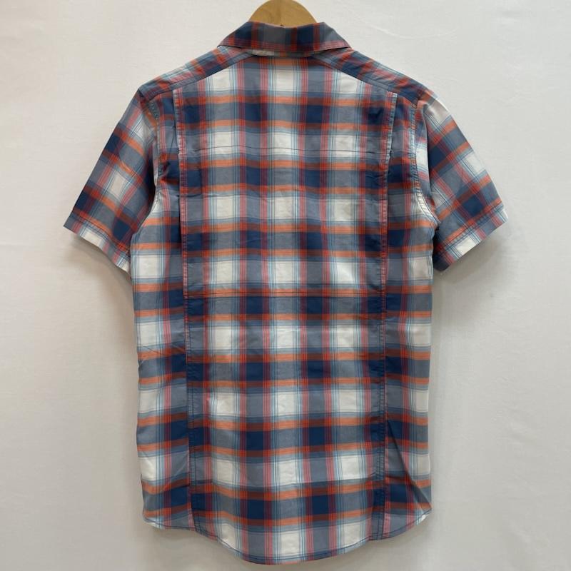 コロンビア Columbia シャツ、ブラウス 半袖 チェック柄 半袖 シャツ 胸ポケット S チェック 青 / ブルー / blue X 橙 / オレンジ / orange X 白 / ホワイト / white メンズ USED 古着 中古 50162632