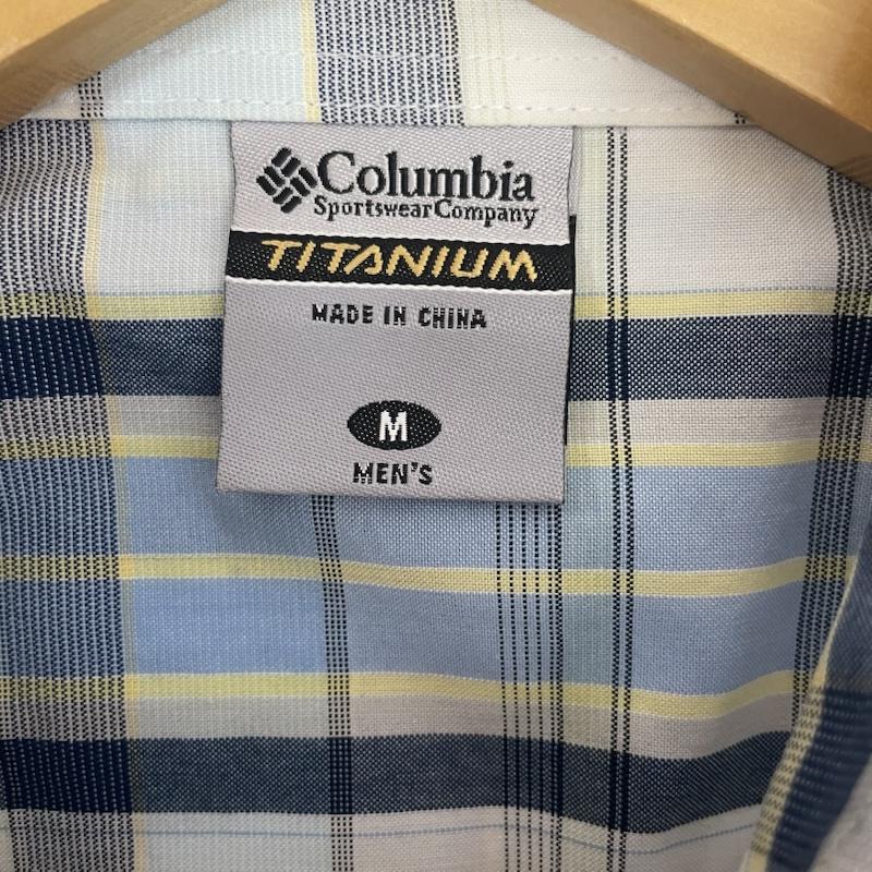 コロンビア Columbia シャツ、ブラウス 半袖 チェック柄 半袖 シャツ 胸ポケット M チェック 白 / ホワイト / white X 水色 / ライトブルー / X 青 / ブルー / blue X 黄 / イエロー / yellow メンズ USED 古着 中古 50162633