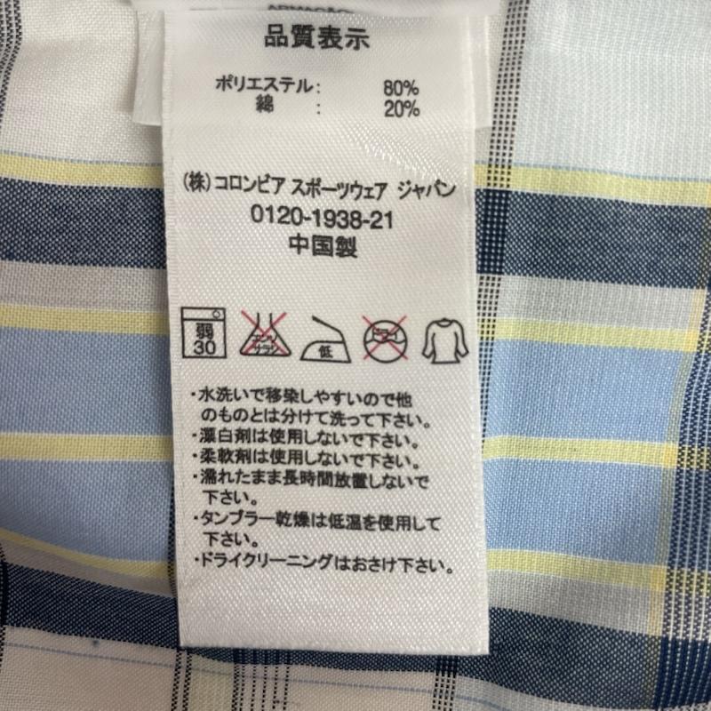 コロンビア Columbia シャツ、ブラウス 半袖 チェック柄 半袖 シャツ 胸ポケット M チェック 白 / ホワイト / white X 水色 / ライトブルー / X 青 / ブルー / blue X 黄 / イエロー / yellow メンズ USED 古着 中古 50162633