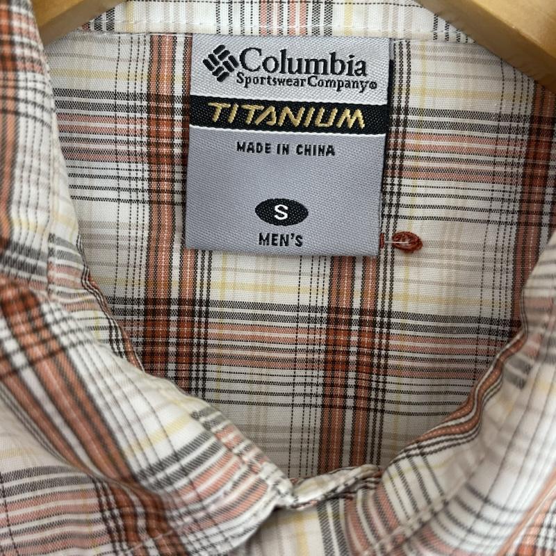 コロンビア Columbia シャツ、ブラウス 半袖 チェック柄 半袖 シャツ 胸ポケット S チェック 橙 / オレンジ / orange X 茶 / ブラウン / brown X 白 / ホワイト / white メンズ USED 古着 中古 50162634