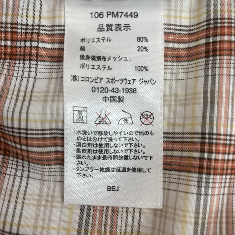 コロンビア Columbia シャツ、ブラウス 半袖 チェック柄 半袖 シャツ 胸ポケット S チェック 橙 / オレンジ / orange X 茶 / ブラウン / brown X 白 / ホワイト / white メンズ USED 古着 中古 50162634