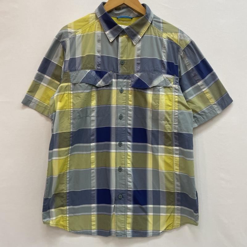 コロンビア Columbia シャツ、ブラウス 半袖 チェック柄 半袖 シャツ 胸ポケット オムニシェイド M チェック 灰 / グレー / gray X 青 / ブルー / blue X 黄 / イエロー / yellow メンズ USED 古着 中古 50162635