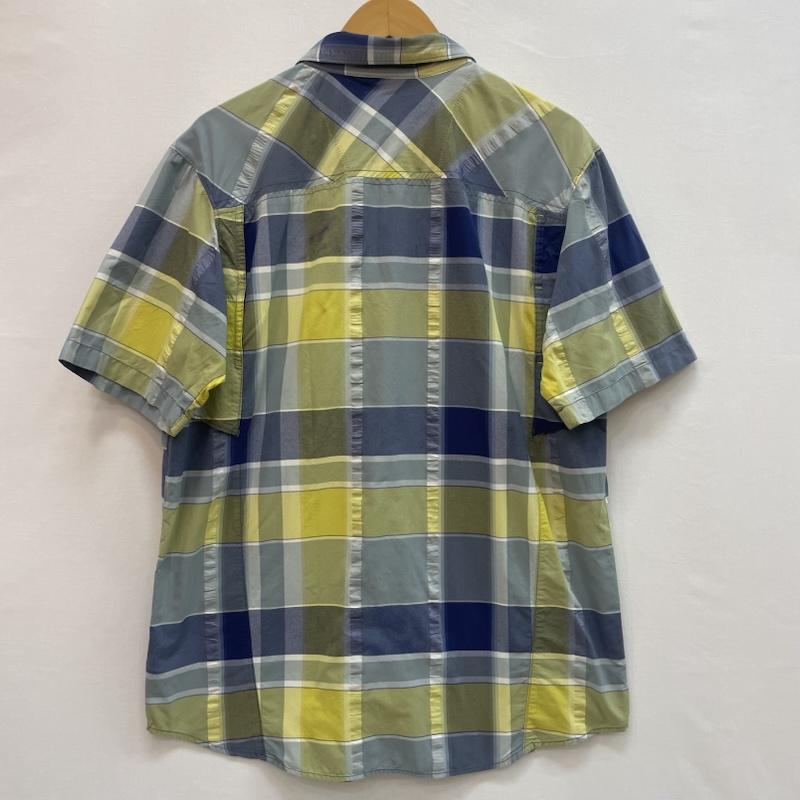 コロンビア Columbia シャツ、ブラウス 半袖 チェック柄 半袖 シャツ 胸ポケット オムニシェイド M チェック 灰 / グレー / gray X 青 / ブルー / blue X 黄 / イエロー / yellow メンズ USED 古着 中古 50162635