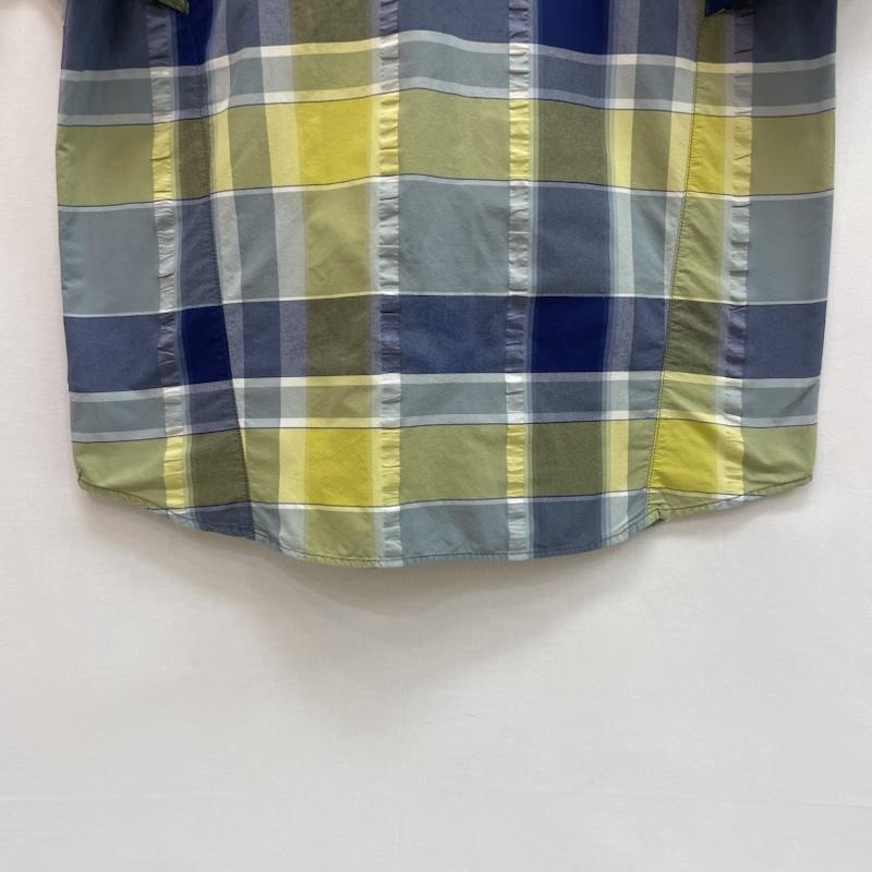 コロンビア Columbia シャツ、ブラウス 半袖 チェック柄 半袖 シャツ 胸ポケット オムニシェイド M チェック 灰 / グレー / gray X 青 / ブルー / blue X 黄 / イエロー / yellow メンズ USED 古着 中古 50162635