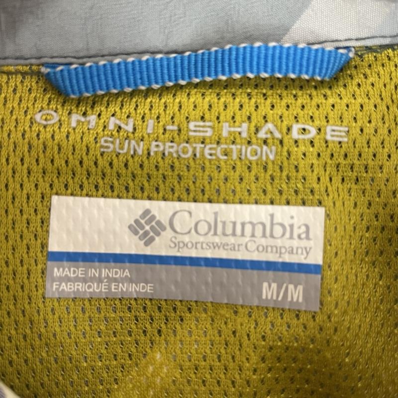 コロンビア Columbia シャツ、ブラウス 半袖 チェック柄 半袖 シャツ 胸ポケット オムニシェイド M チェック 灰 / グレー / gray X 青 / ブルー / blue X 黄 / イエロー / yellow メンズ USED 古着 中古 50162635