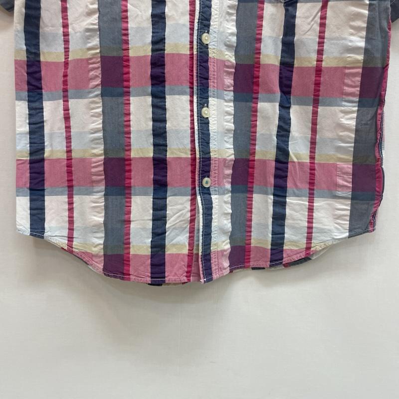 コロンビア Columbia シャツ、ブラウス 半袖 チェック柄 半袖 シャツ 胸ポケット M チェック 白 / ホワイト / white X 桃 / ピンク / pink X 紺 / ネイビー / navy メンズ USED 古着 中古 50162636