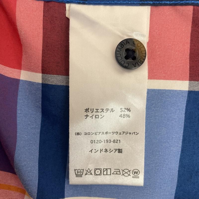 コロンビア Columbia シャツ、ブラウス 半袖 チェック柄 半袖 シャツ 胸ポケット オムニウィック M チェック 青 / ブルー / blue X 赤 / レッド / red X 白 / ホワイト / white メンズ USED 古着 中古 50162637