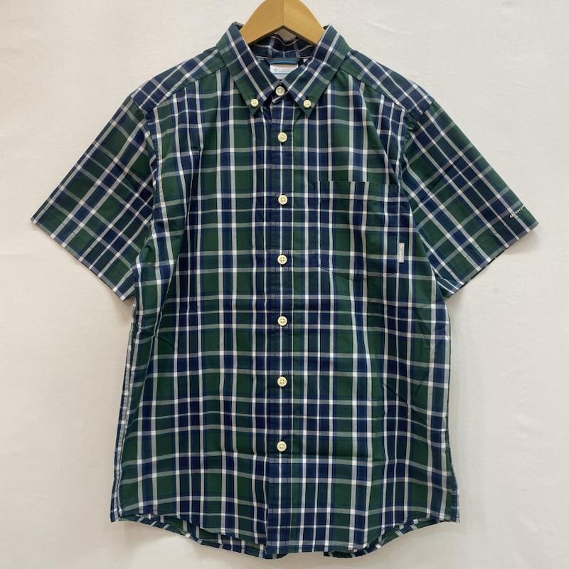 コロンビア Columbia シャツ、ブラウス 半袖 チェック柄 半袖 シャツ 胸ポケット オムニウィック M チェック 青 / ブルー / blue X 緑 / グリーン / green X 白 / ホワイト / white メンズ USED 古着 中古 50162638