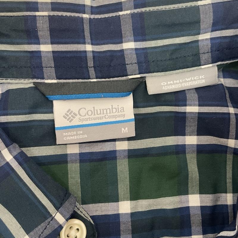 コロンビア Columbia シャツ、ブラウス 半袖 チェック柄 半袖 シャツ 胸ポケット オムニウィック M チェック 青 / ブルー / blue X 緑 / グリーン / green X 白 / ホワイト / white メンズ USED 古着 中古 50162638