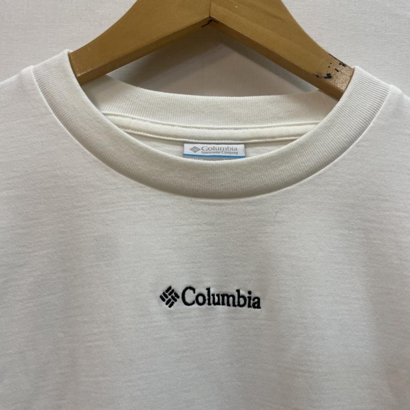 コロンビア Columbia Tシャツ 長袖 ロンT 袖ロゴ レタリング バック プリント ロゴ L 無地 X ロゴ、文字 X プリント 白 / ホワイト / white メンズ USED 古着 中古 50162640