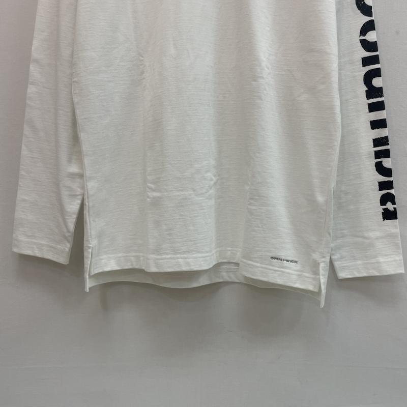 コロンビア Columbia Tシャツ 長袖 ロンT 袖ロゴ レタリング バック プリント ロゴ L 無地 X ロゴ、文字 X プリント 白 / ホワイト / white メンズ USED 古着 中古 50162640