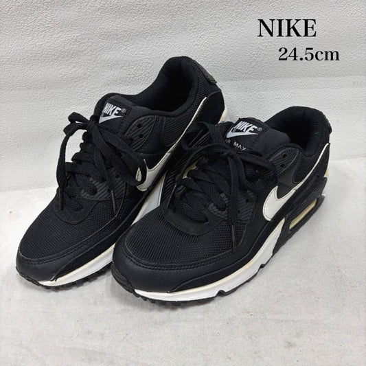 ナイキ NIKE スニーカー スニーカー AIR MAX 90 スニーカー CQ2560-001 エアマックス 24.5cm ロゴ、文字 黒 / ブラック / black X 白 / ホワイト / white レディース USED 古着 中古 50162642