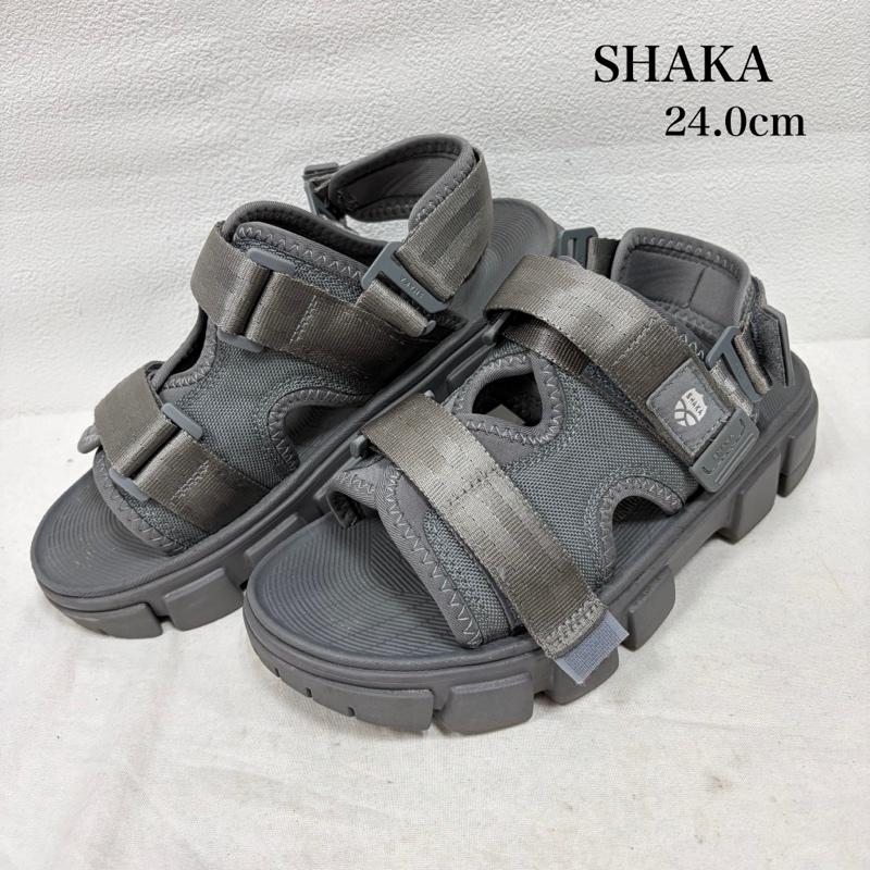 シャカ SHAKA サンダル サンダル ミリタリー ストラップ スポーツ サンダル CHILL OUT SF SK-185 24.0cm ロゴ、文字 灰 / グレー / gray レディース USED 古着 中古 50162644