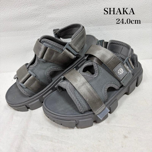 シャカ SHAKA サンダル サンダル ミリタリー ストラップ スポーツ サンダル CHILL OUT SF SK-185 24.0cm ロゴ、文字 灰 / グレー / gray レディース USED 古着 中古 50162644