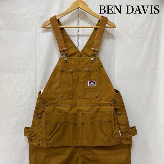 ベンデイビス BEN DAVIS サロペット・オーバーオール サロペット、オーバーオール 862 カーペンターオーバーオール ブラウン ダック キャンバス W36 L32 - ロゴ、文字 キャメル / キャメル / メンズ USED 古着 中古 50162645