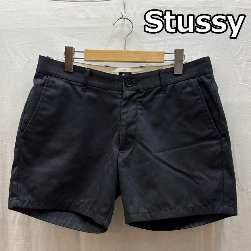 ステューシー STUSSY パンツ ショートパンツ DELUXE ワーク ショーツ ショート ハーフ パンツ Sリンクロゴ 34インチ 紺 / ネイビー / navy メンズ USED 古着 中古 50162651
