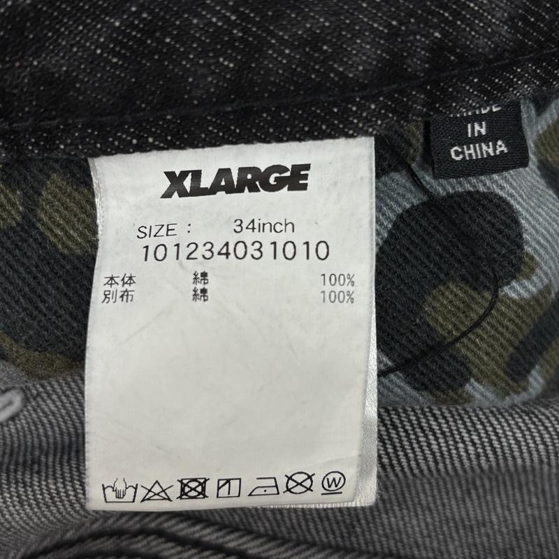 エクストララージ XLARGE パンツ デニム、ジーンズ 101234031010 DISTRESSED ダメージリペア加工 ブラック デニム パンツ 34インチ 黒 / ブラック / black メンズ USED 古着 中古 50162653