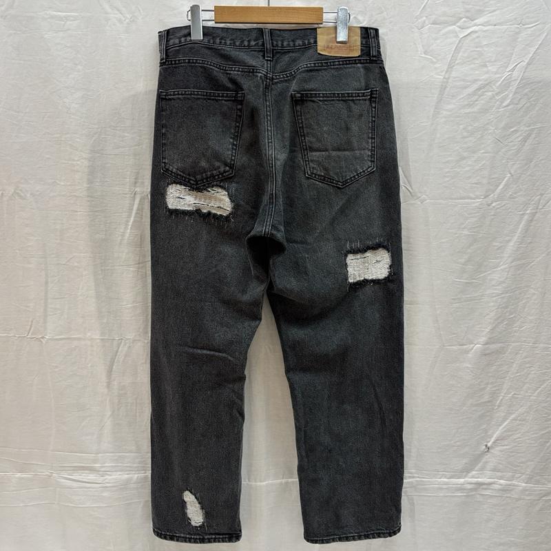 エクストララージ XLARGE パンツ デニム、ジーンズ 101234031010 DISTRESSED ダメージリペア加工 ブラック デニム パンツ 34インチ 黒 / ブラック / black メンズ USED 古着 中古 50162653