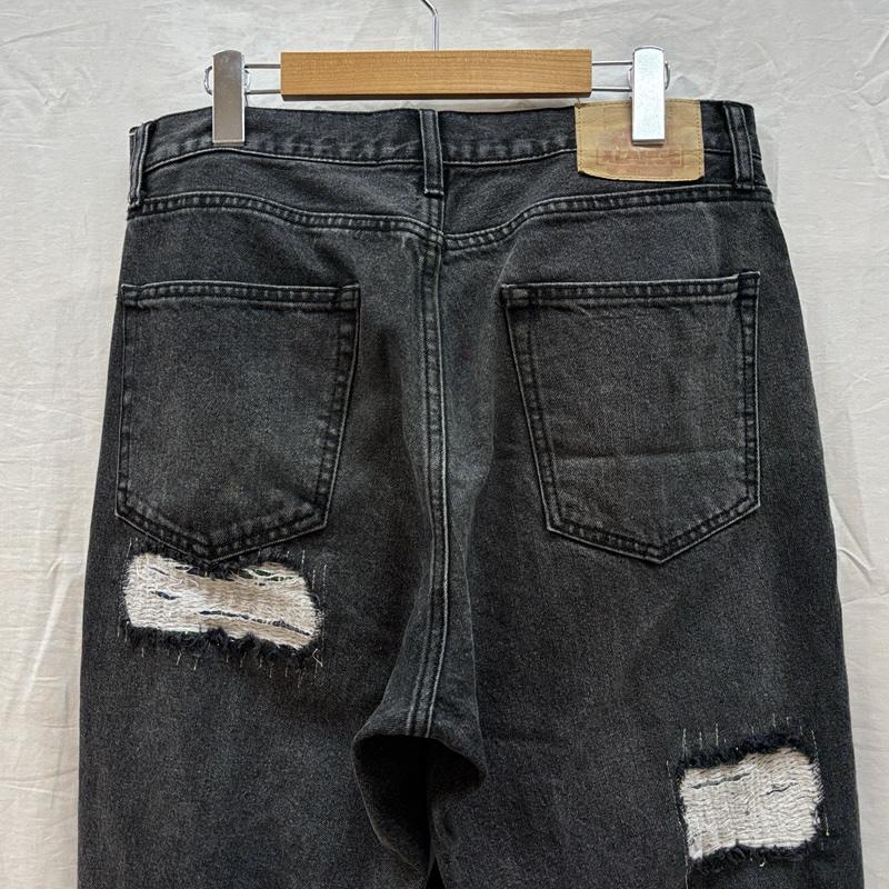 エクストララージ XLARGE パンツ デニム、ジーンズ 101234031010 DISTRESSED ダメージリペア加工 ブラック デニム パンツ 34インチ 黒 / ブラック / black メンズ USED 古着 中古 50162653